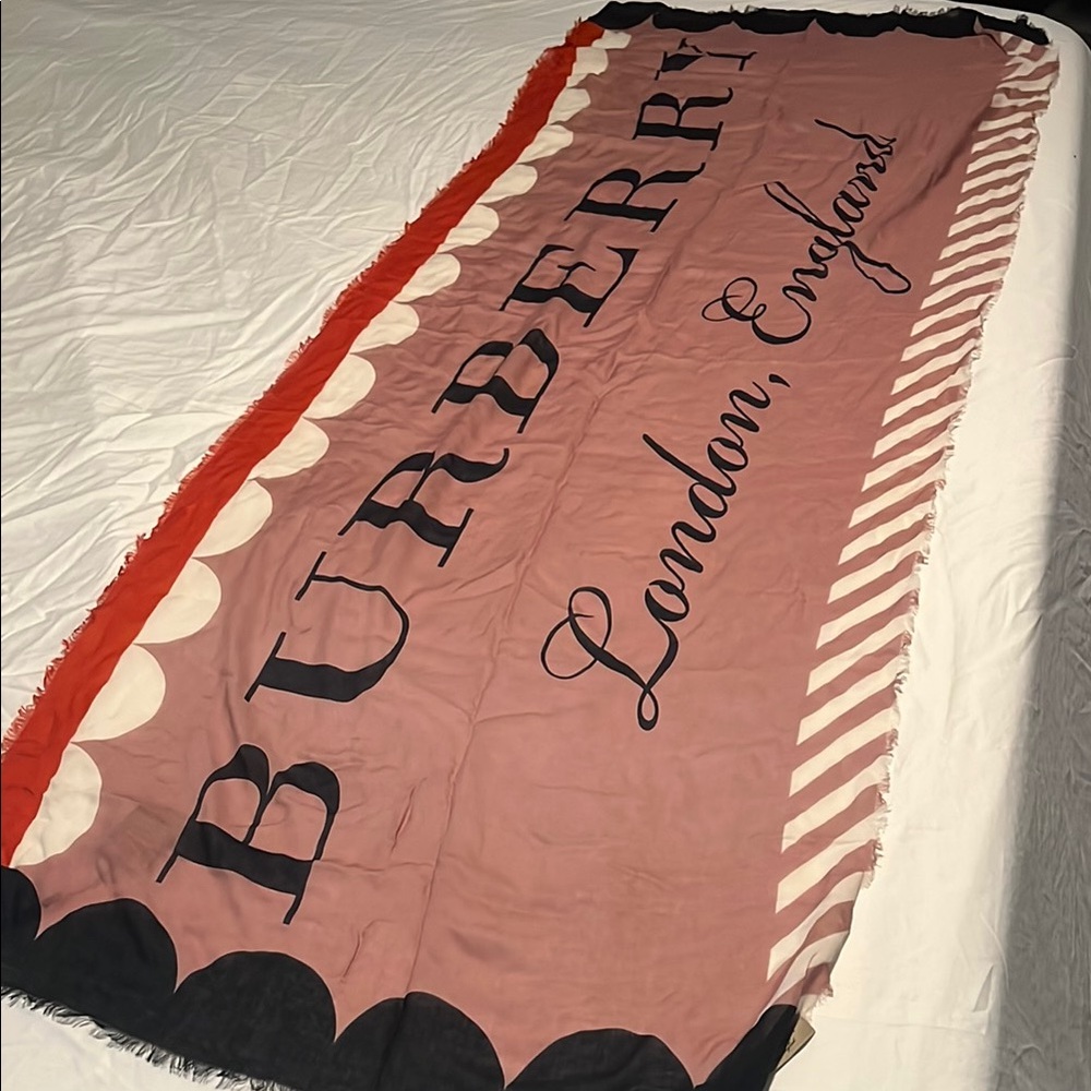 Burberry Pink and Red Scarf